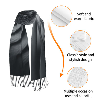 Turbine Engine Art Scarf – Faux Cashmere Oversized Winter Wrap with Industrial Minimalist Design (77" x 27")