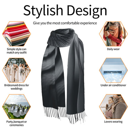Turbine Engine Art Scarf – Faux Cashmere Oversized Winter Wrap with Industrial Minimalist Design (77" x 27")
